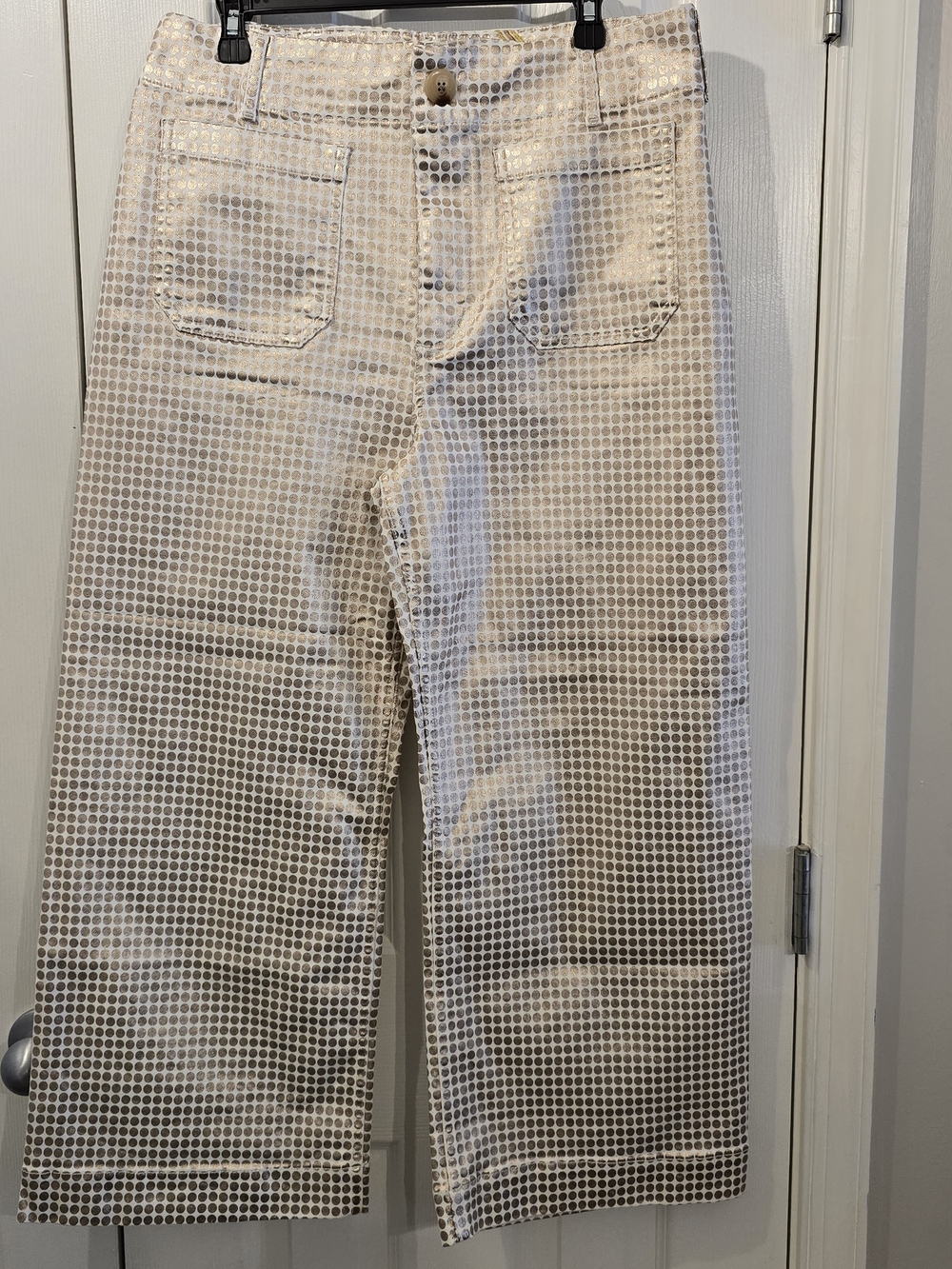 NWOT Maeve Gold Polka Dot Pants - 32 (Flawed)